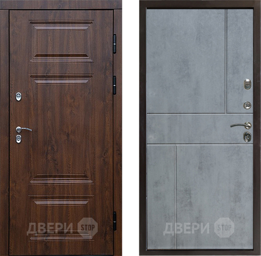 Входная металлическая Дверь Престиж TERMO с терморазрывом Премиум Орех Горизонт Бетон темный в Видное