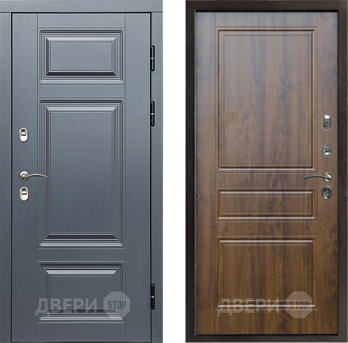 Входная металлическая Дверь Престиж TERMO с терморазрывом Премиум Грэй Классика Дуб в Видное