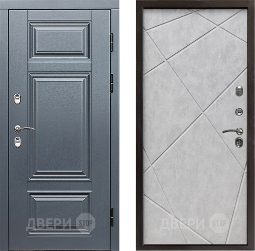 Входная металлическая Дверь Престиж TERMO с терморазрывом Премиум Грэй Лучи Бетон светлый в Видное