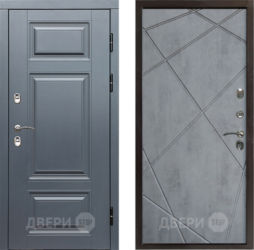 Входная металлическая Дверь Престиж TERMO с терморазрывом Премиум Грэй Лучи Бетон темный в Видное
