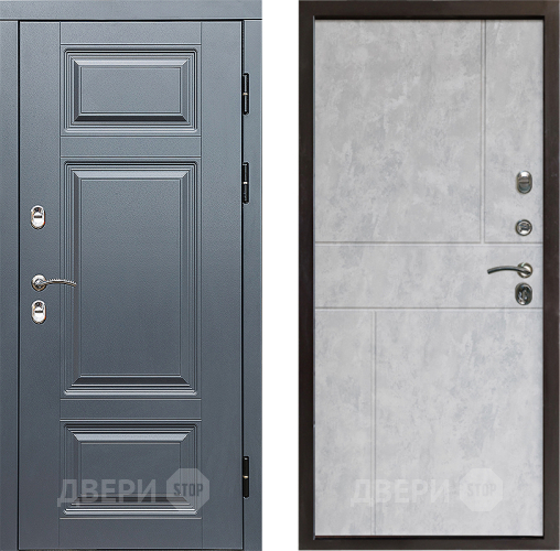 Входная металлическая Дверь Престиж TERMO с терморазрывом Премиум Грэй Горизонт Бетон светлый в Видное