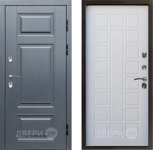 Дверь Престиж TERMO с терморазрывом Премиум Грэй Престиж Белое дерево в Видное