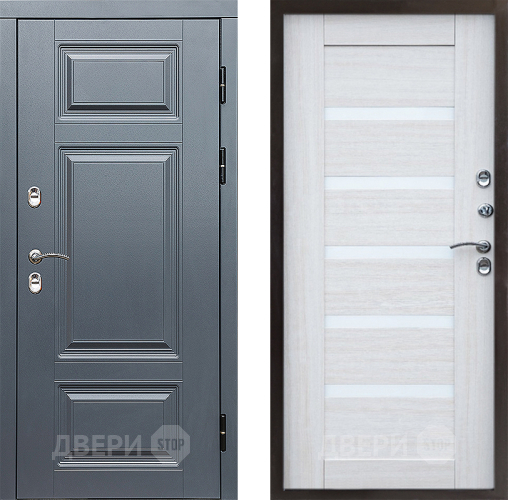 Входная металлическая Дверь Престиж TERMO с терморазрывом Премиум Грэй Царга Лиственница белая в Видное