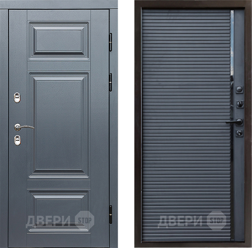 Входная металлическая Дверь Престиж TERMO с терморазрывом Премиум Грэй Porte Черный кварц в Видное