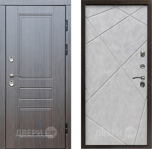 Входная металлическая Дверь Престиж TERMO с терморазрывом Классика Лучи Бетон светлый в Видное