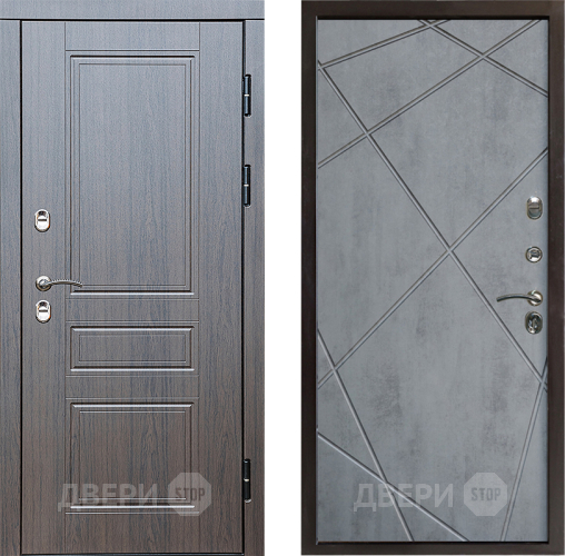 Входная металлическая Дверь Престиж TERMO с терморазрывом Классика Лучи Бетон темный в Видное