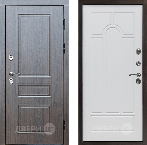 Входная металлическая Дверь Престиж TERMO с терморазрывом Классика Арка Белое дерево в Видное