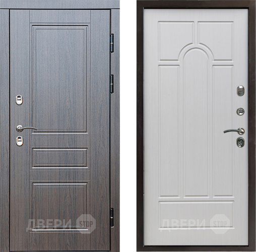 Входная металлическая Дверь Престиж TERMO с терморазрывом Классика Арка Лиственница белая в Видное