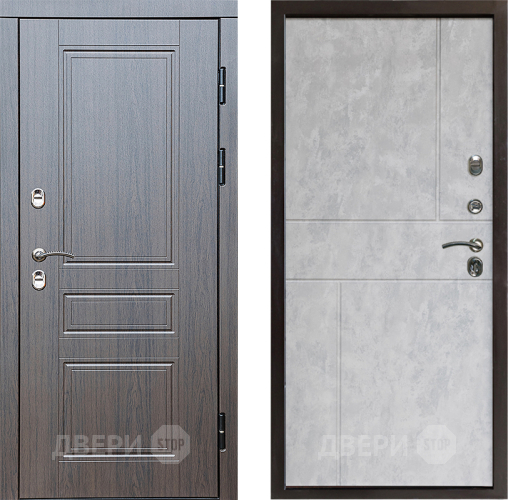 Входная металлическая Дверь Престиж TERMO с терморазрывом Классика Горизонт Бетон светлый в Видное