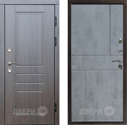 Входная металлическая Дверь Престиж TERMO с терморазрывом Классика Горизонт Бетон темный в Видное