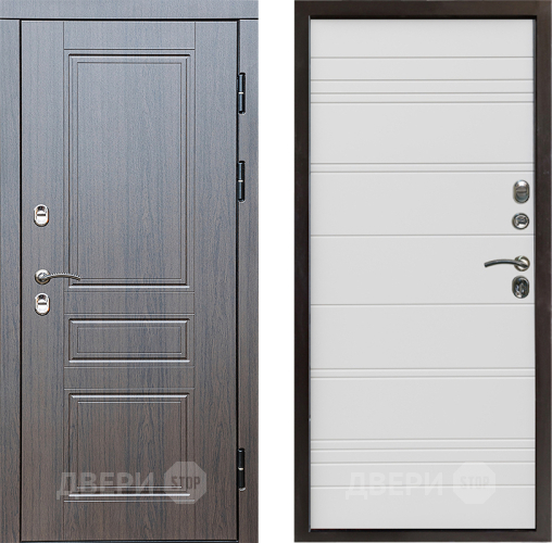 Входная металлическая Дверь Престиж TERMO с терморазрывом Классика Line Белый в Видное