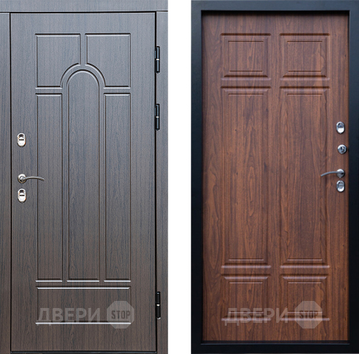 Входная металлическая Дверь Престиж TERMO с терморазрывом Арка Премиум Орех темный в Видное