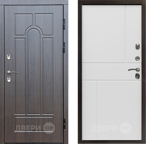 Входная металлическая Дверь Престиж TERMO с терморазрывом Арка Горизонт Бетон белый в Видное