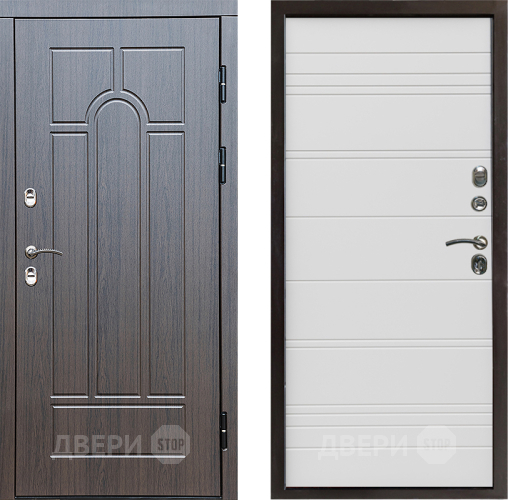 Входная металлическая Дверь Престиж TERMO с терморазрывом Арка Line Белый в Видное