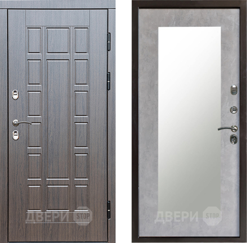 Входная металлическая Дверь Престиж TERMO с терморазрывом Престиж Зеркало пастораль Бетон светлый в Видное
