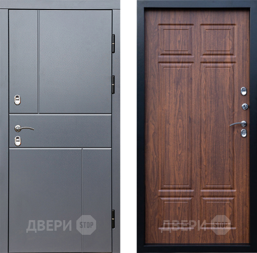 Входная металлическая Дверь Престиж TERMO с терморазрывом Горизонт Грэй Премиум Орех темный в Видное