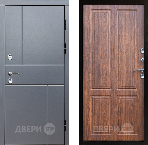 Входная металлическая Дверь Престиж TERMO с терморазрывом Горизонт Грэй Премиум Орех светлый в Видное