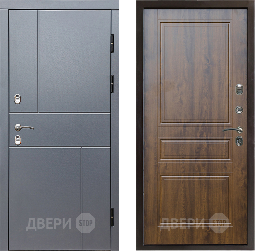 Входная металлическая Дверь Престиж TERMO с терморазрывом Горизонт Грэй Классика Дуб в Видное