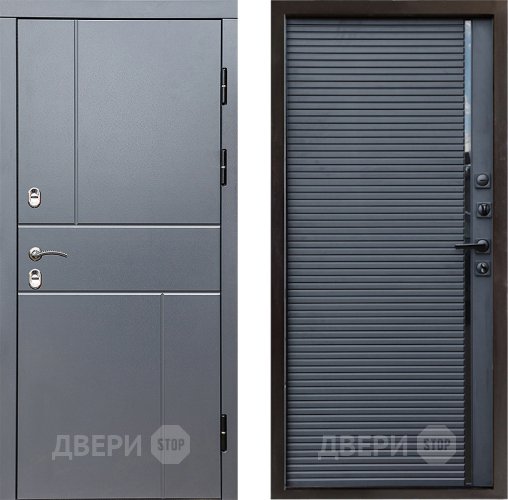 Входная металлическая Дверь Престиж TERMO с терморазрывом Горизонт Грэй Porte Черный кварц в Видное
