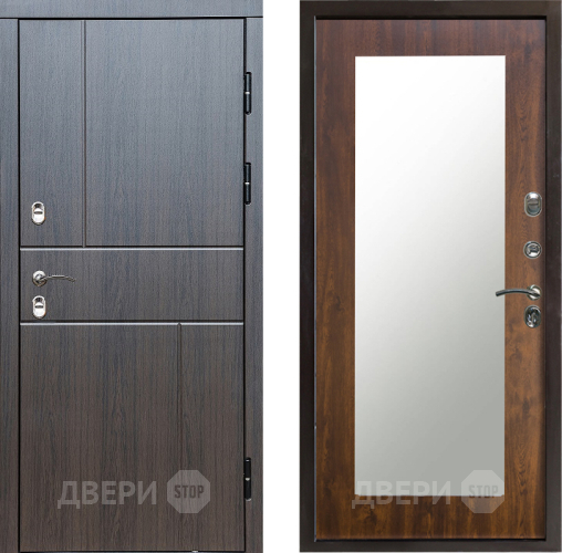 Входная металлическая Дверь Престиж TERMO с терморазрывом Горизонт Венге Зеркало пастораль Дуб в Видное