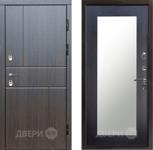 Входная металлическая Дверь Престиж TERMO с терморазрывом Горизонт Венге Зеркало пастораль Венге в Видное