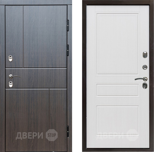 Входная металлическая Дверь Престиж TERMO с терморазрывом Горизонт Венге Классика Белое дерево в Видное