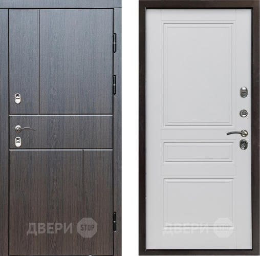 Входная металлическая Дверь Престиж TERMO с терморазрывом Горизонт Венге Классика Белый матовый в Видное