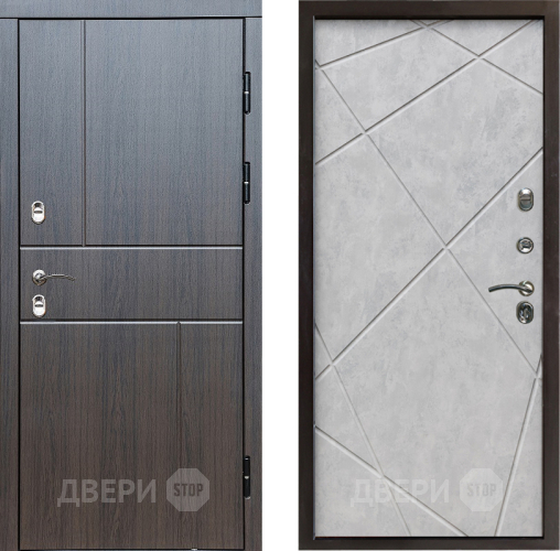 Входная металлическая Дверь Престиж TERMO с терморазрывом Горизонт Венге Лучи Бетон светлый в Видное