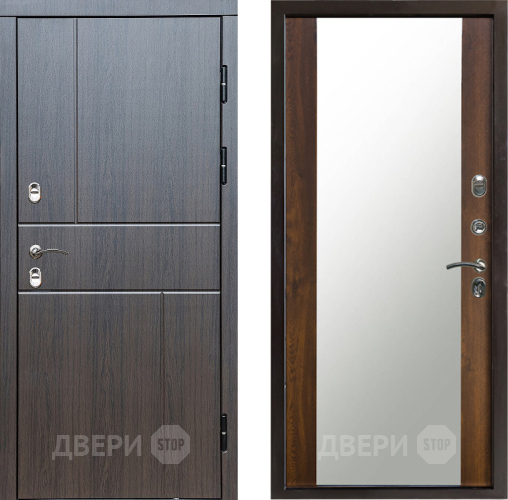 Входная металлическая Дверь Престиж TERMO с терморазрывом Горизонт Венге Зеркало Дуб в Видное