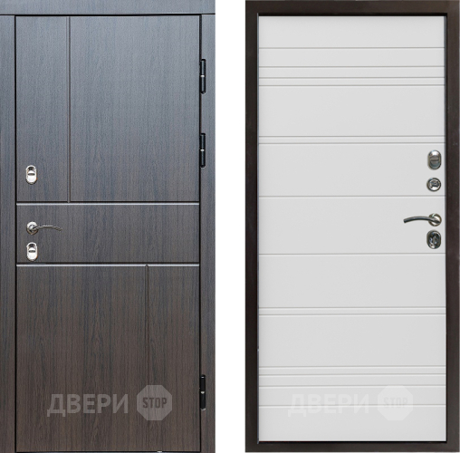 Входная металлическая Дверь Престиж TERMO с терморазрывом Горизонт Венге Line Белый в Видное