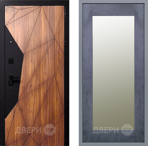 Дверь Заводские двери Морра Зеркало Модерн Бетон темный в Видное