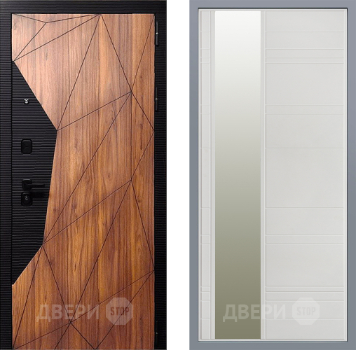 Дверь Заводские двери Морра Зеркало Лира Белый софт в Видное