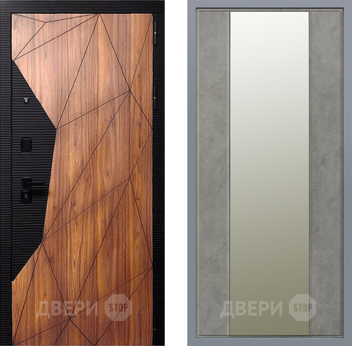 Дверь Заводские двери Морра Зеркало Макси Бетон темный в Видное