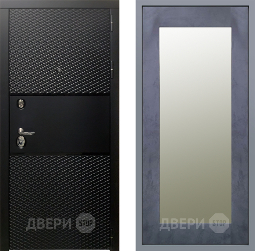 Дверь Заводские двери Тефлон Зеркало Модерн Бетон темный в Видное