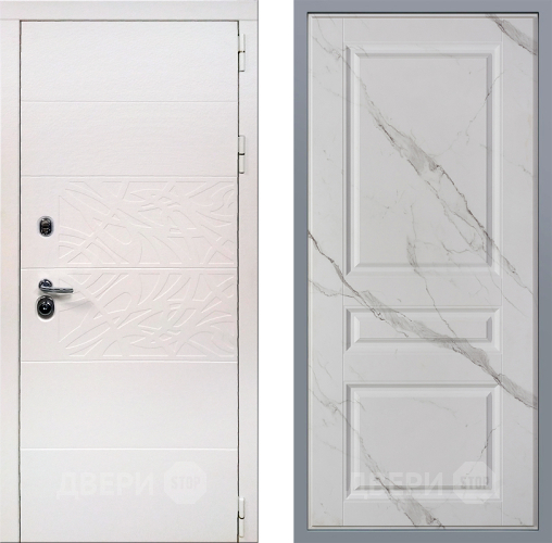 Дверь Заводские двери Дэко Вайт Стокгольм Мрамор белый в Видное