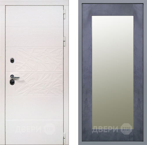 Дверь Заводские двери Дэко Вайт Зеркало Модерн Бетон темный в Видное