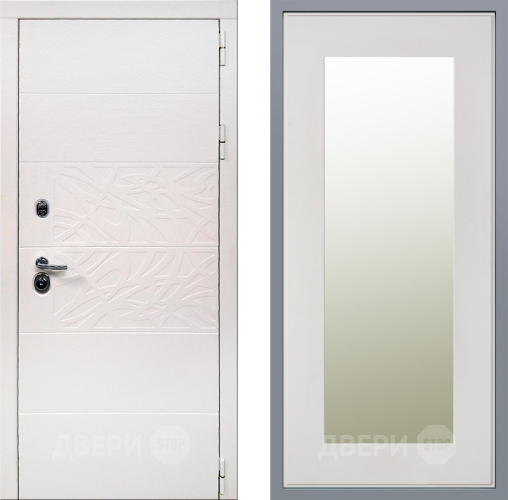 Дверь Заводские двери Дэко Вайт Зеркало Модерн Белый софт в Видное