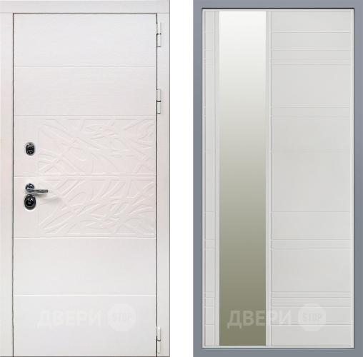 Дверь Заводские двери Дэко Вайт Зеркало Лира Белый софт в Видное