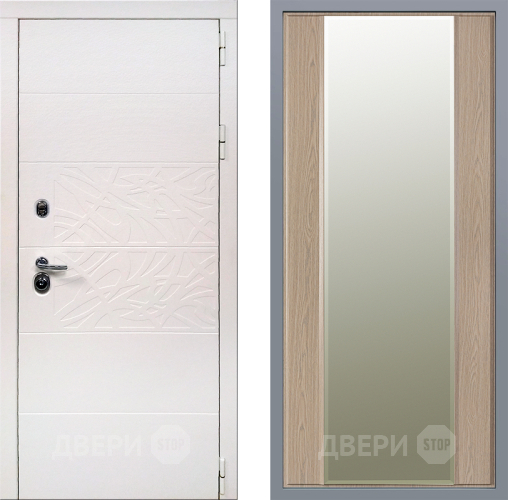 Дверь Заводские двери Дэко Вайт Зеркало Макси Беленый дуб в Видное