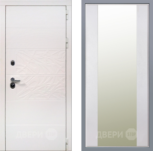 Дверь Заводские двери Дэко Вайт Зеркало Макси Белый шелк в Видное