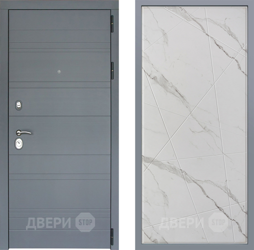 Дверь Заводские двери Лира Софт графит Флитта Мрамор белый в Видное