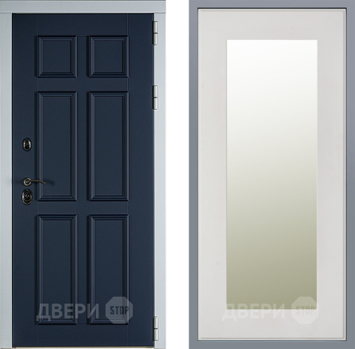 Дверь Заводские двери Стокгольм Зеркало Модерн Белый софт в Видное