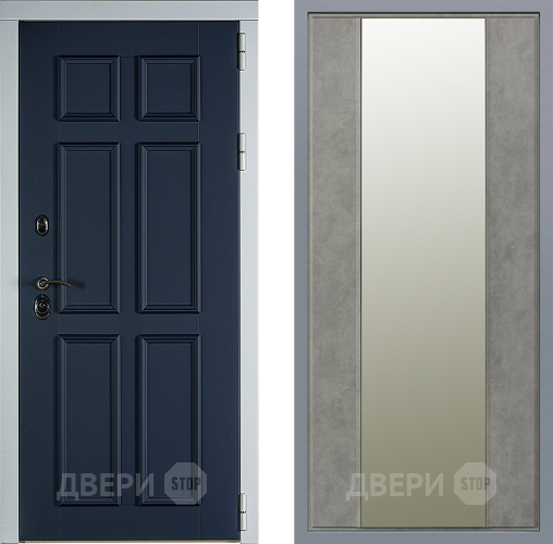 Дверь Заводские двери Стокгольм Зеркало Макси Бетон темный в Видное