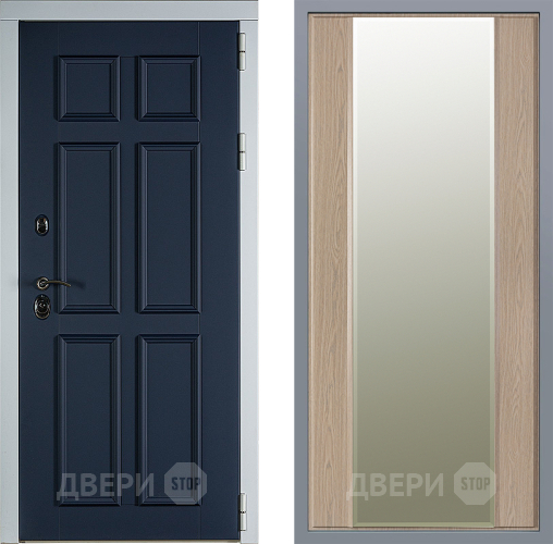 Дверь Заводские двери Стокгольм Зеркало Макси Беленый дуб в Видное