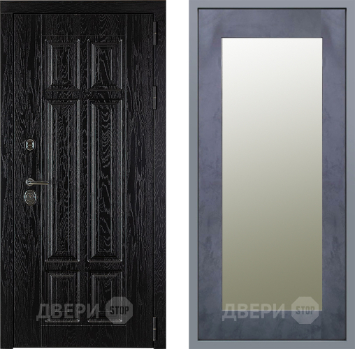 Дверь Заводские двери Мюнхен Зеркало Модерн Бетон темный в Видное