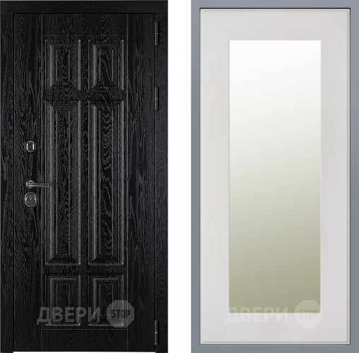 Дверь Заводские двери Мюнхен Зеркало Модерн Белый софт в Видное