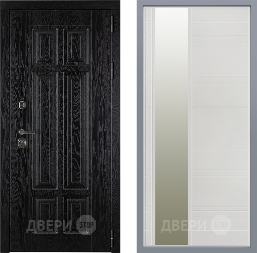 Дверь Заводские двери Мюнхен Зеркало Лира Белый софт в Видное