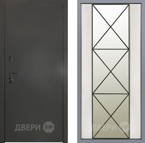 Дверь Заводские двери Эталон 3к антик серебро Зеркало Перфекто Структурное дерево в Видное