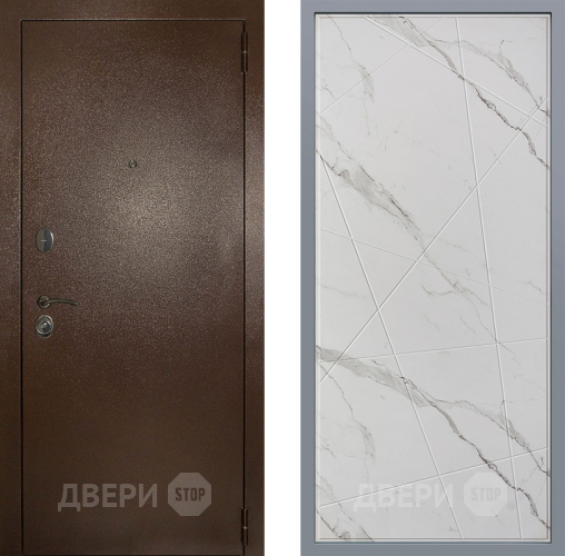 Дверь Заводские двери Эталон 3к антик медь Флитта Мрамор белый в Видное