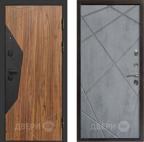 Входная металлическая Дверь Престиж Avangard Лучи Бетон темный в Видное